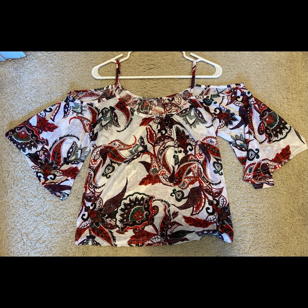 Floral Open-Shoulder Dress Top